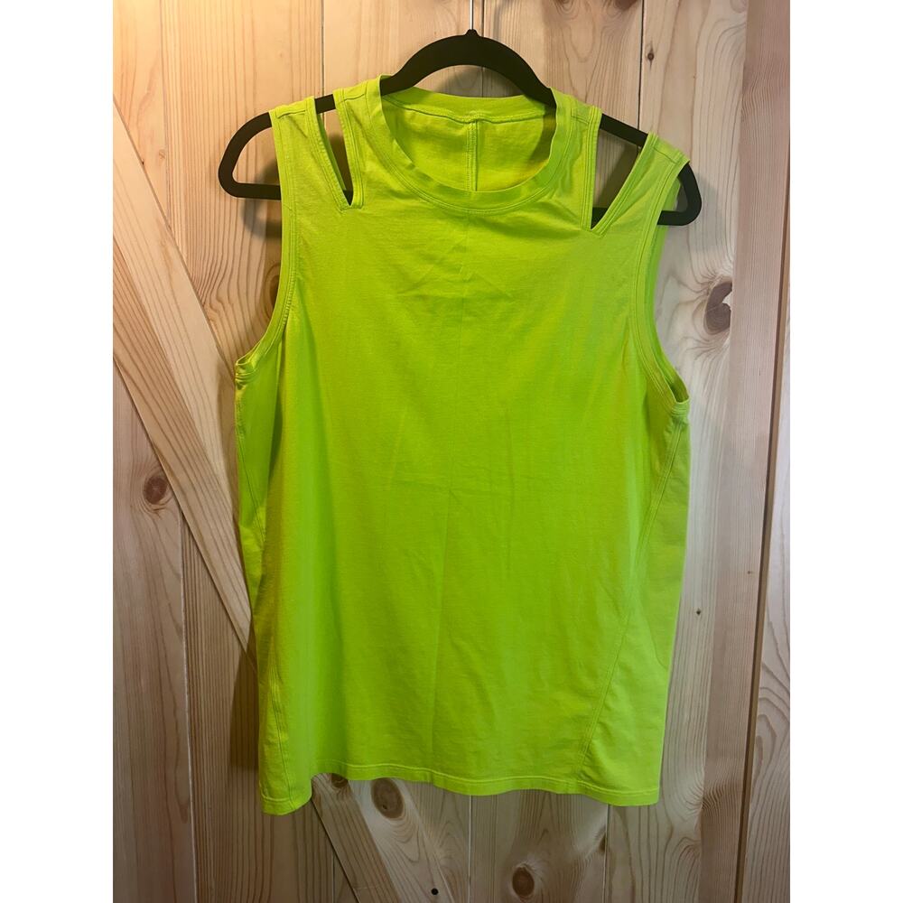 Lululemon Neon Yellow Cut-Out Racerback Tank Top (No size bubble)